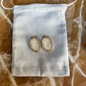 White stella and dot earrings gold
